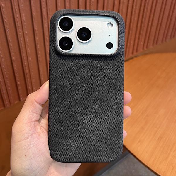 Etui til iPhone 17 Pro Magnetisk Lædertekstur Sort Noz12930