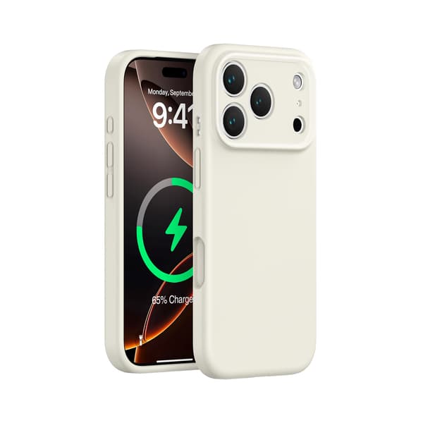 Etui til iPhone 15 Pro Flydende Silikone Magnetisk Silikone Hvid Noz3097