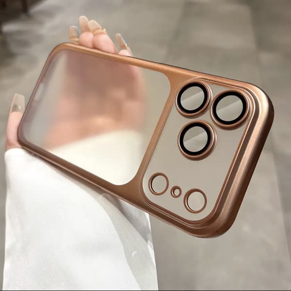 Etui til iPhone 17 Pro Max Frosted Electroplated Lens Detail Slim Profile Orange Noz13137