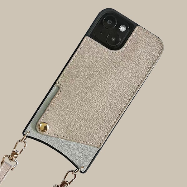 Etui til iPhone 13/14 Kortplads Snor Sølvgrå