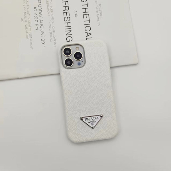 Etui til iPhone 14 Plus Lædertekstur Hvid Noz10678