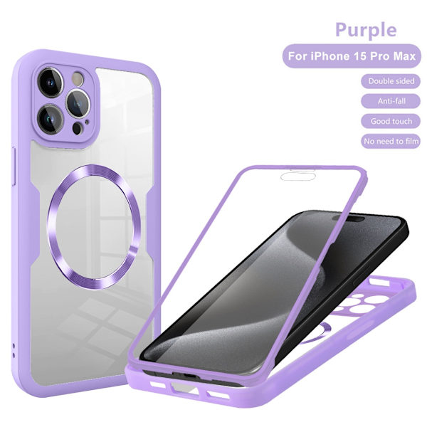 Fodral för iPhone 15 Plus Magnetisk Ljuslila Noz3742