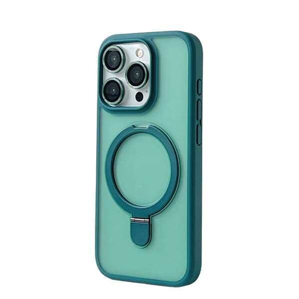 Kotelo iPhone 15:lle Mattamagneettinen jalusta Vihreä Noz22220