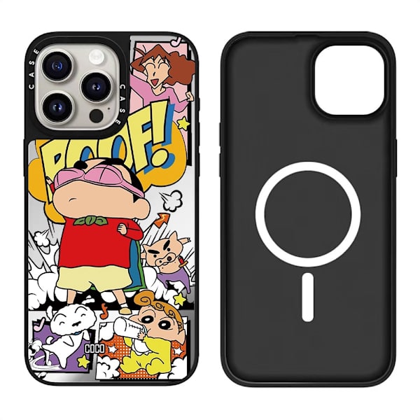 Etui til iPhone 14 Plus Magnetisk Sølv Sort Noz1202