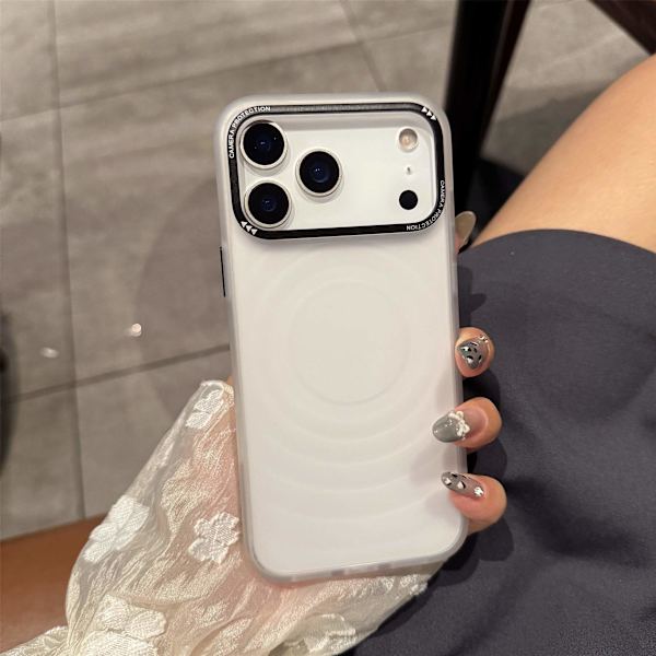 Etui til iPhone 16 Rippled Skin Large Pores Hvit