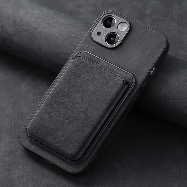 Fodral för iPhone 15 Pro Max Magnetiskt Stativ Kortplats Svart Noz16732