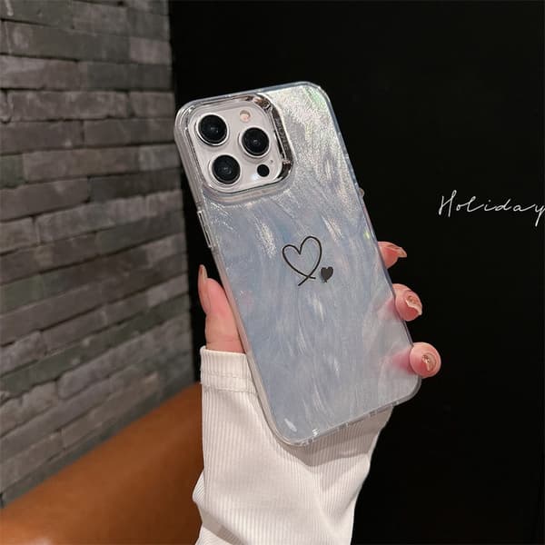 Kotelo iPhone 16 Pro Max Light Luxury Simple Line Silver Noz2073 -puhelimelle