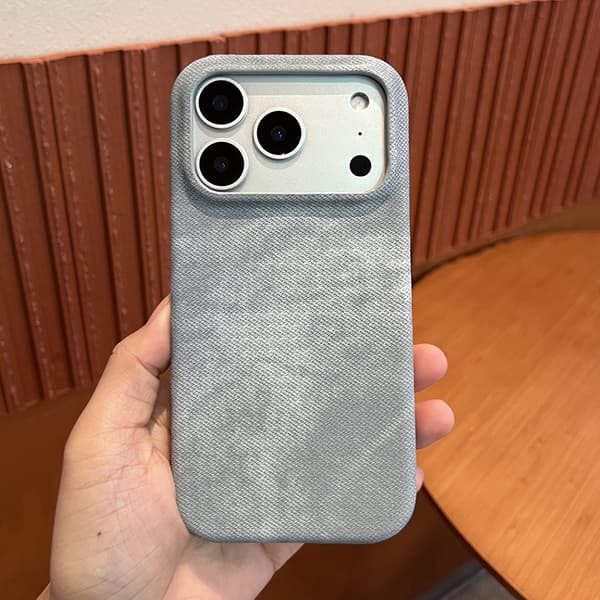 Etui til iPhone 16 Pro Magnetisk Skinntekstur Lyseblå