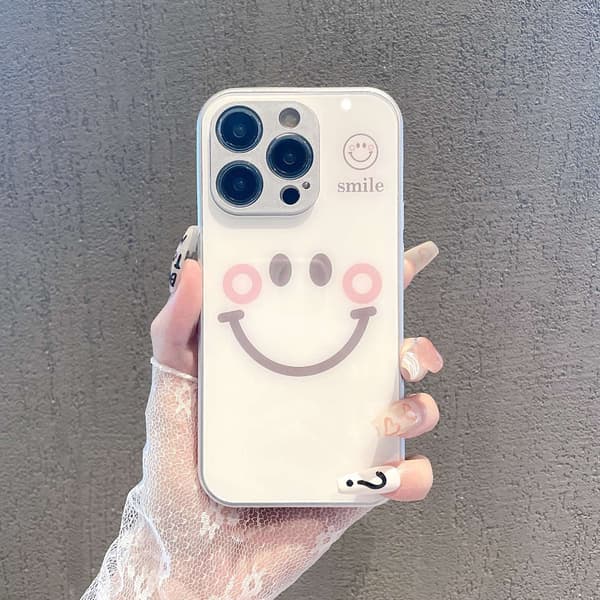 Kotelo iPhone 17 Blush Smiley Glass Internet Design Noz14877