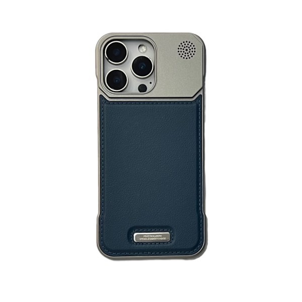 Fodral för iPhone 13 Magnetisk Lädertextur Blå Noz6424
