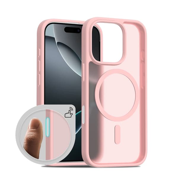 Fodral för iPhone 16 Pro max Matt Magnetisk Ljusrosa