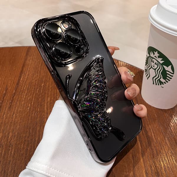 Etui til iPhone 13 Pro MAX Elektrobelagt Linse Detalje Sort Noz13340