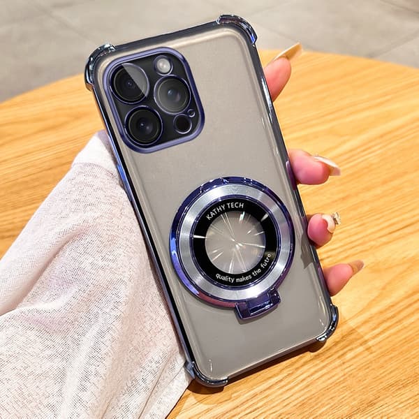 Etui til iPhone 13 Pro Max Galvanisert Magnetisk Stativ Blå Noz21279