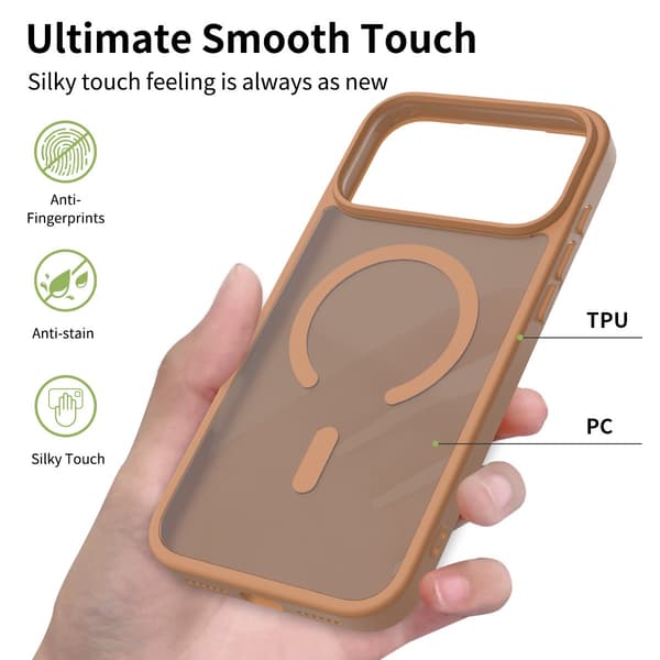 Kotelo iPhone 17 Air Magnetic Silver Orange Noz14618 -puhelimelle