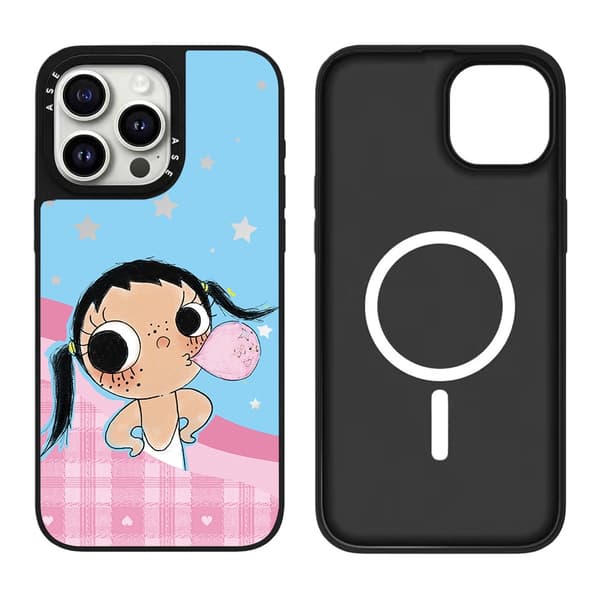 Etui til iPhone 15 Plus/14 Plus Xiaoyu Girl Sød Kreativ Sølv Sort Noz10767