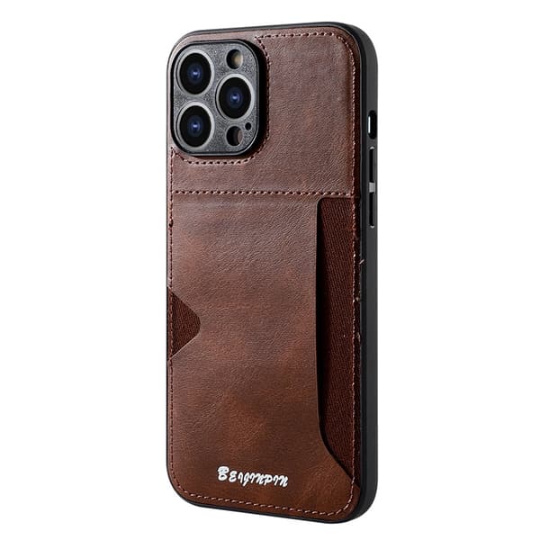 Kotelo iPhone 16 -korttipaikalle, ruskea Noz9642