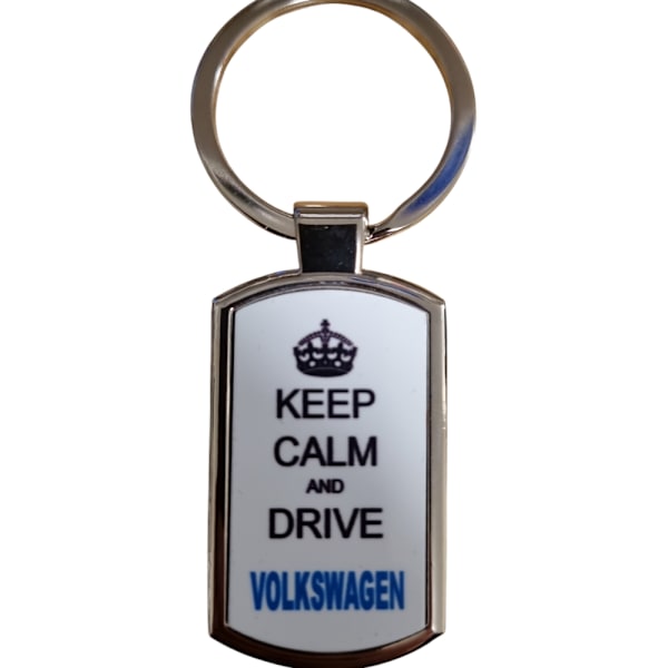 Nøglering - Keep calm and drive Volkswagen Silver