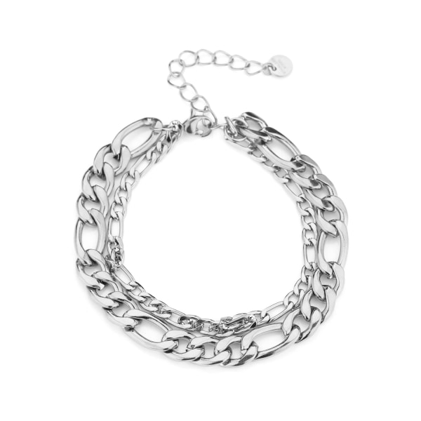 Dubbel Chain Rannekorun linkki Silver