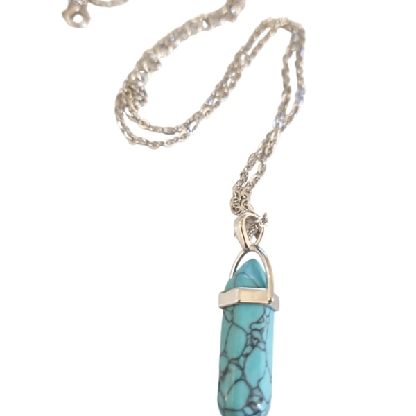Kristall Halsband Hexagonal Turkos