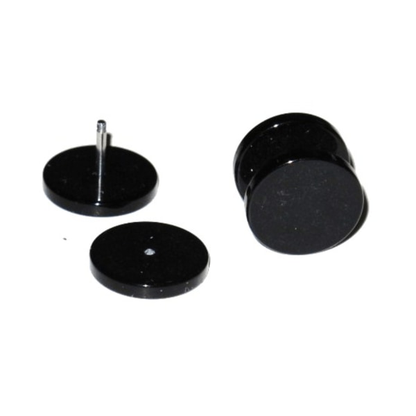 Fake Plug - Musta 12 mm / yksi pari Black