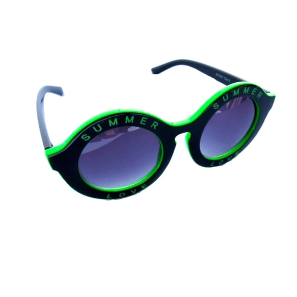 Runde grønne og sorte solbriller - SOMMER LOVE Green