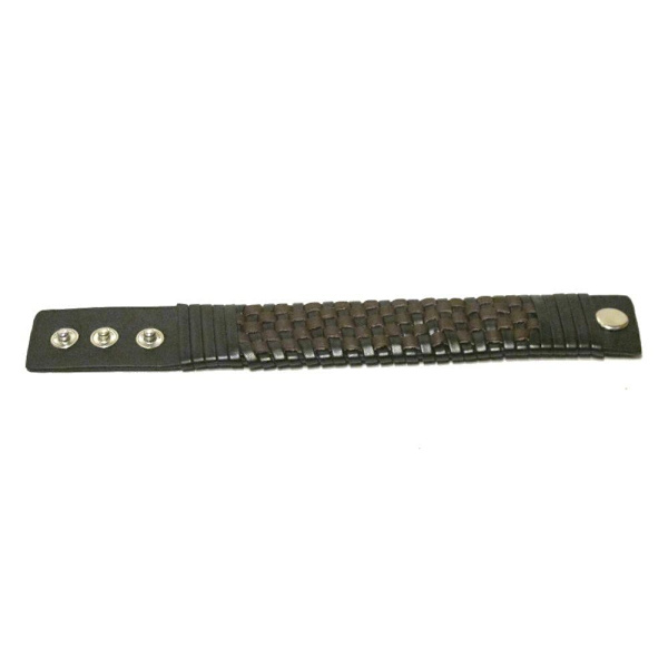 Flätat läderarmband