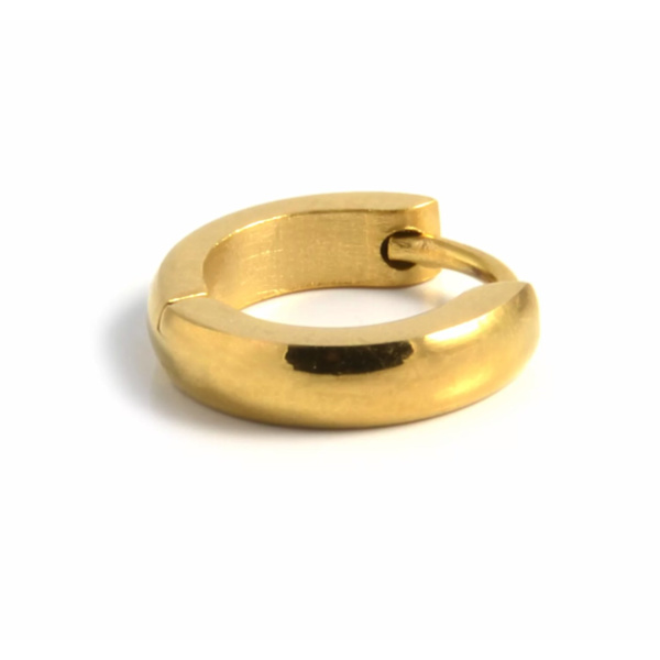 Øreringe stålringe Gold