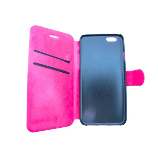 etui / etui til iphone 6 med kreditkortslot - PU læder Pink
