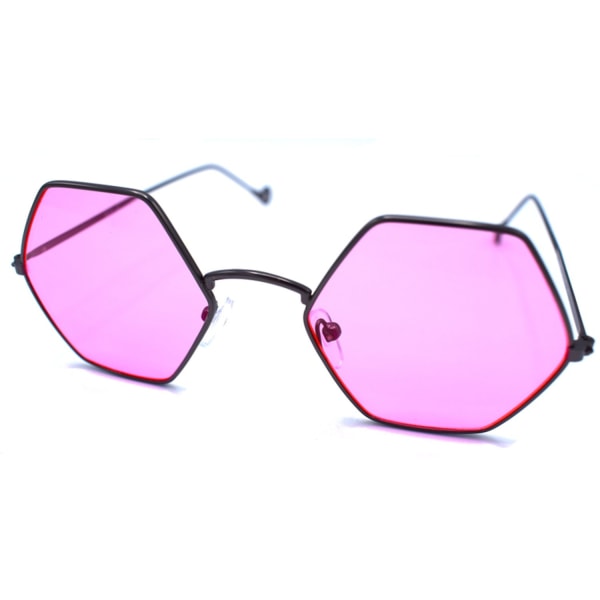 Rosa sekskantede solbriller Pink