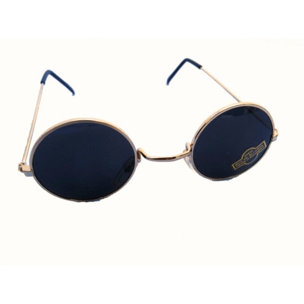 Klassiska runda solglasögon - Mörka med guldfärgade bågar Guld