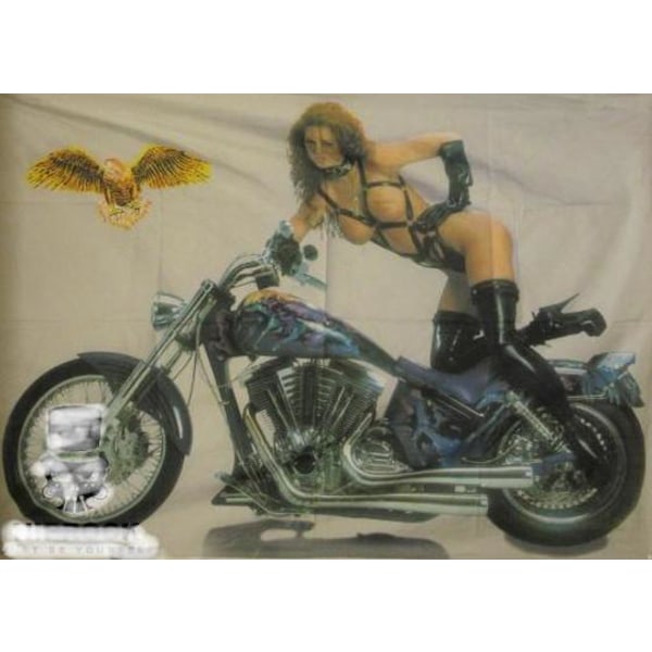 Lippu - seksikäs tyttö moottoripyörällä