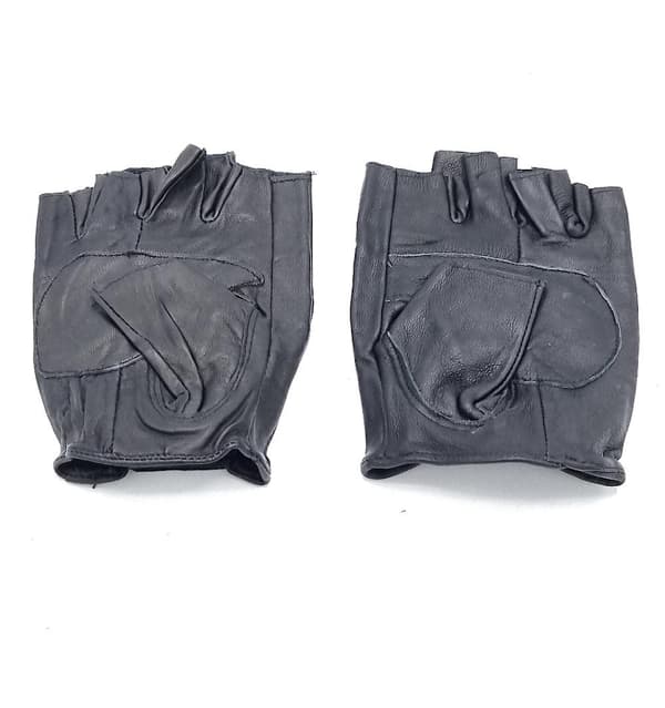 Læderhandsker med kranium Black