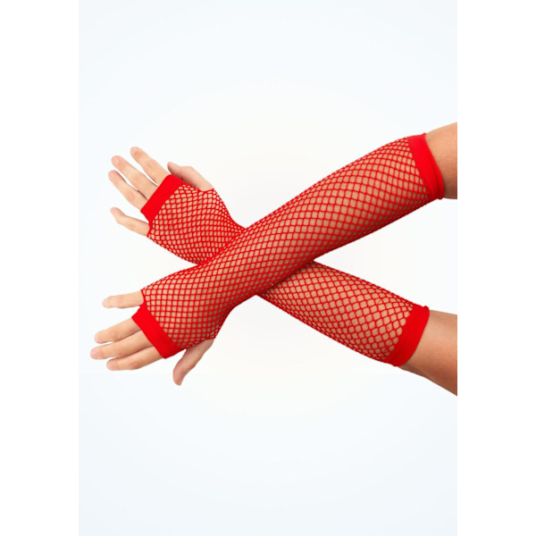 Mesh handsker - lang rød Red