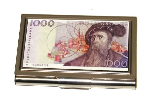 Korthållare  - Tusen Kronor Silver
