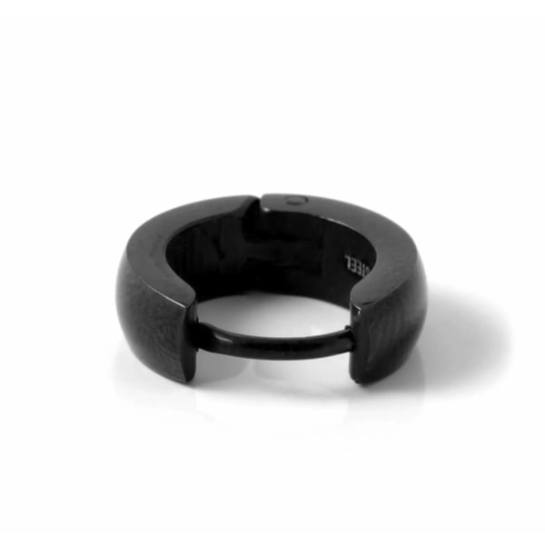 Øreringe - Stålringe fuldpoleret SORT 4/14 mm Black