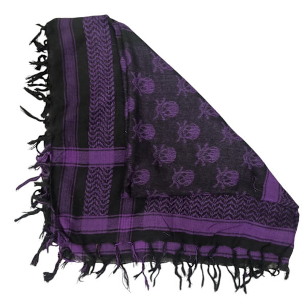 Palæstina Sjal keffiyeh Skulls Lilla og sort Purple Purple and black