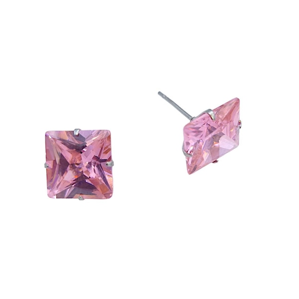 Bling Örhängen - Rosa Sten Pink 7 mm