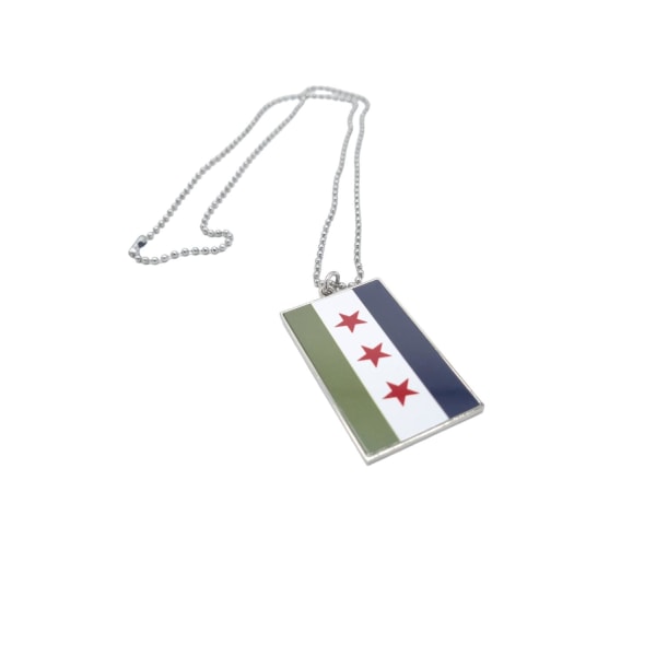 Free Syrien flagga  halsband Silver