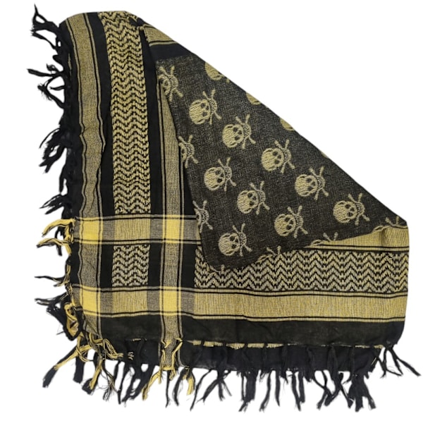 Palæstina Sjal keffiyeh Skulls Gul og sort Yellow Yellow and black