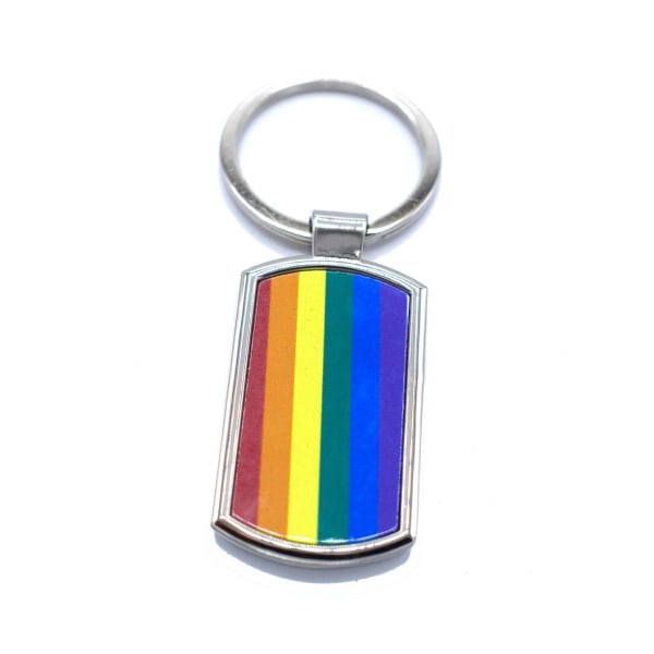Prideflagga - Nøkkelring Silver