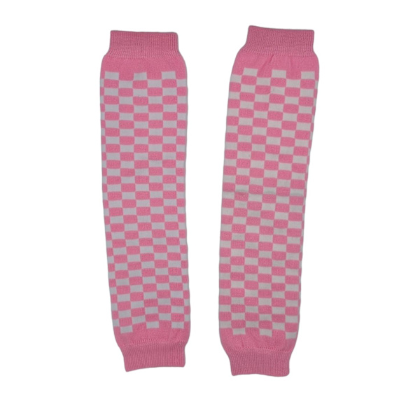 Benvarmere - Rosa sjakkbrett Pink