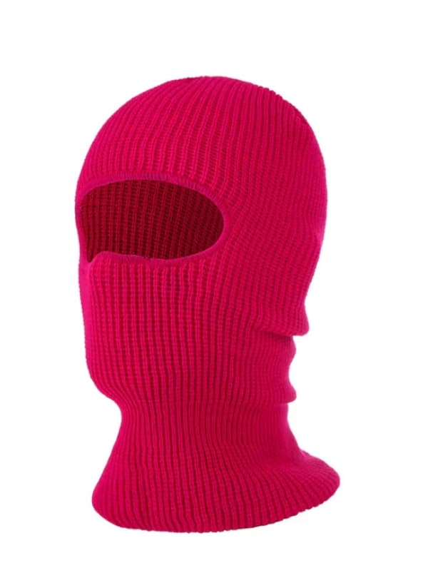 Rånarluva – Stickad Balaclava med Attityd Rosa