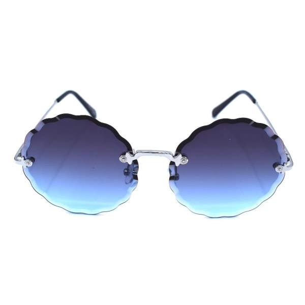 Blå runde solbriller - Ice Wave Blue