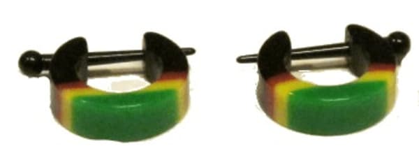 Øredobber - Plastringer rasta farge