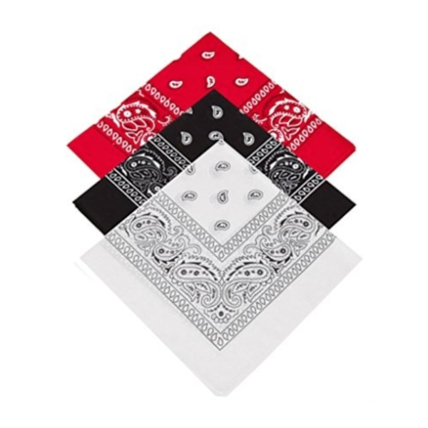 Bandana Paisley 3-pack Röd, svart och vit Röd