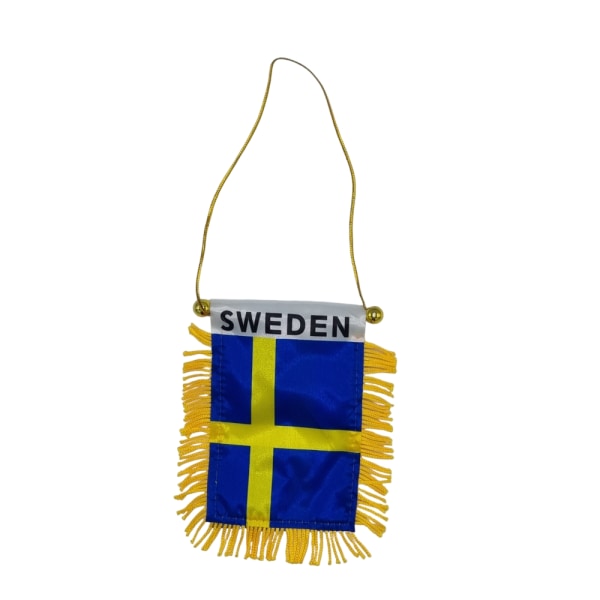 Sverige hengende flagg bil bakspeil med sugekopp Sweden