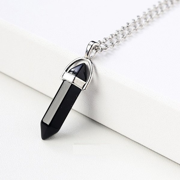 Kristall Halsband Hexagonal Black