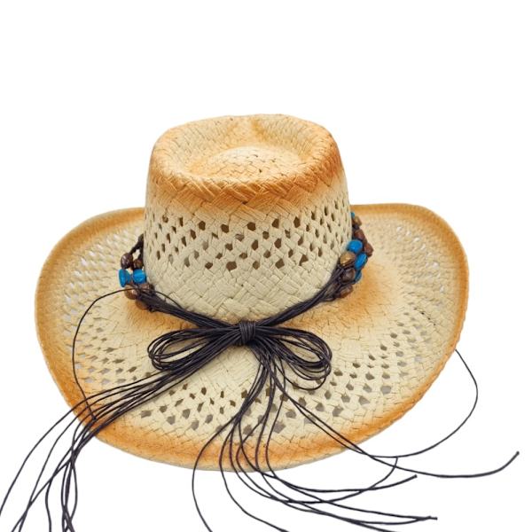 Cowboy Hat Blue medallion white Blue medallion white