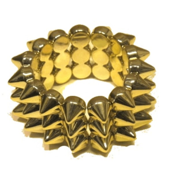 Elastiskt armband med nitar guldfärgad Gul
