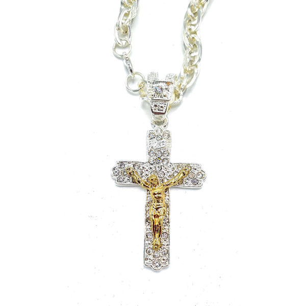 Halskæde - Cross Iced Black